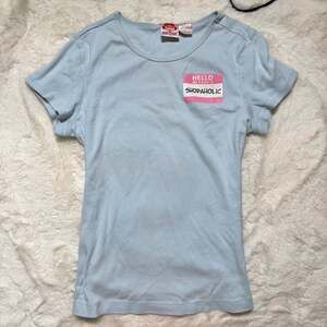 Fred Is Red Hello My Name Is Shopaholic Graphic T-Shirt Size M